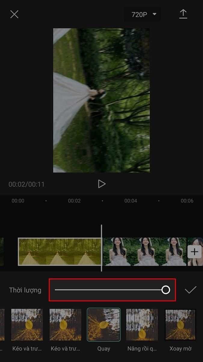 Chọn 1 kiểu hiệu ứng động phù hợp với video