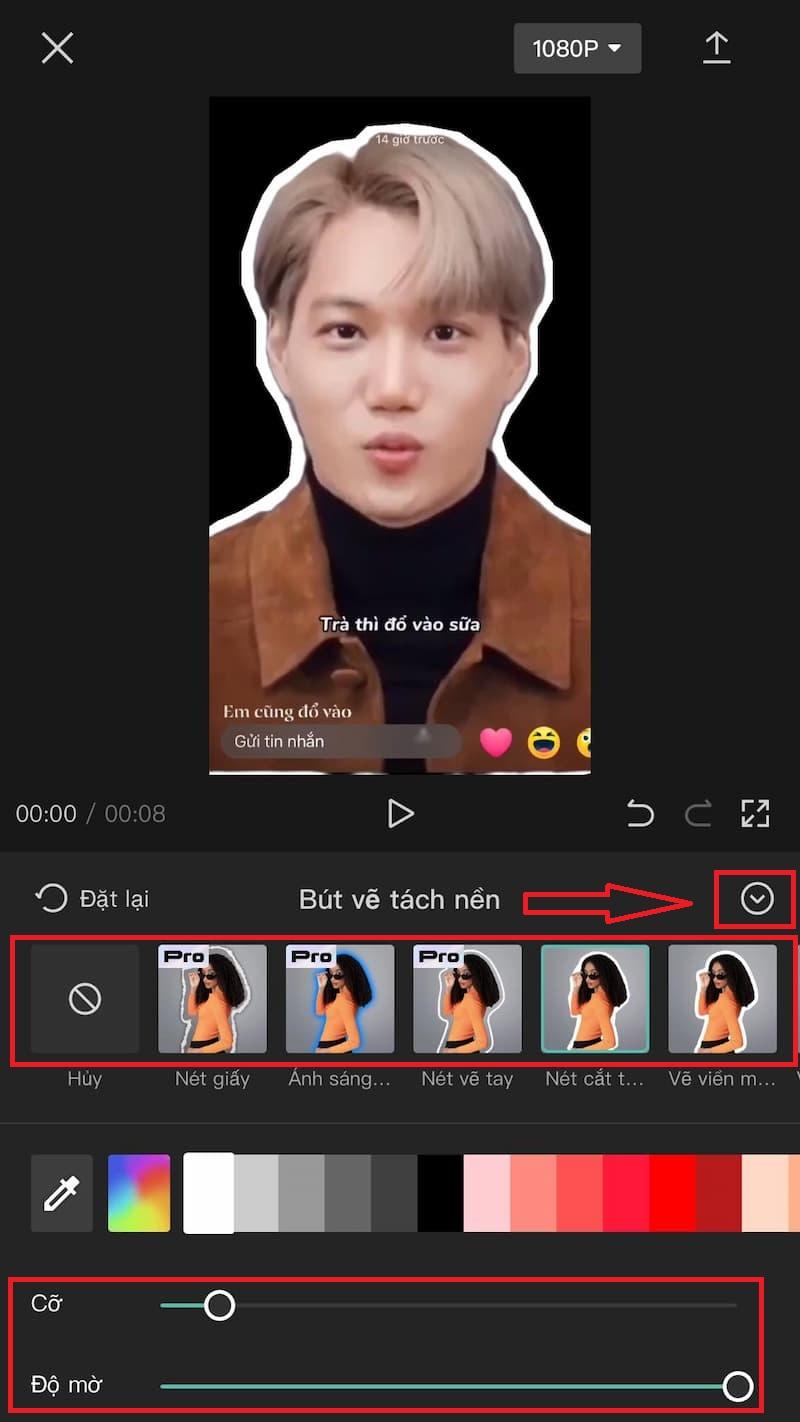 Chọn kiểu bút vẽ xóa nền