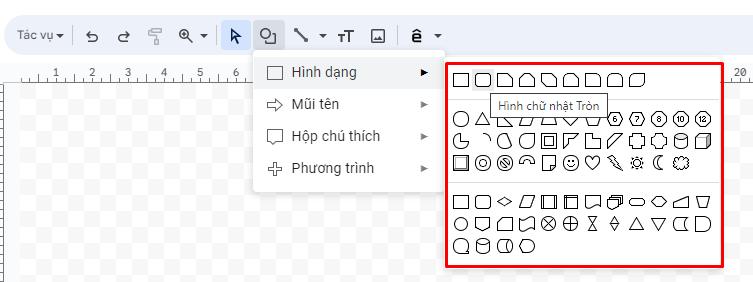 Sử dụng Shapes để tạo và chèn text box trong Google Documents 2