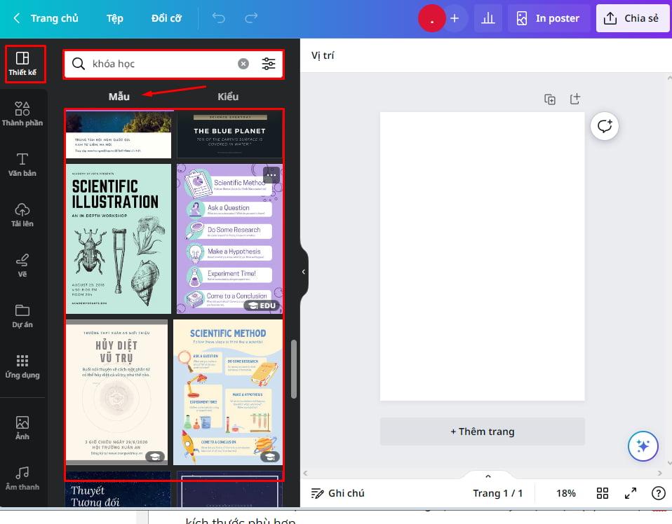Chọn một mẫu poster theo chủ đề