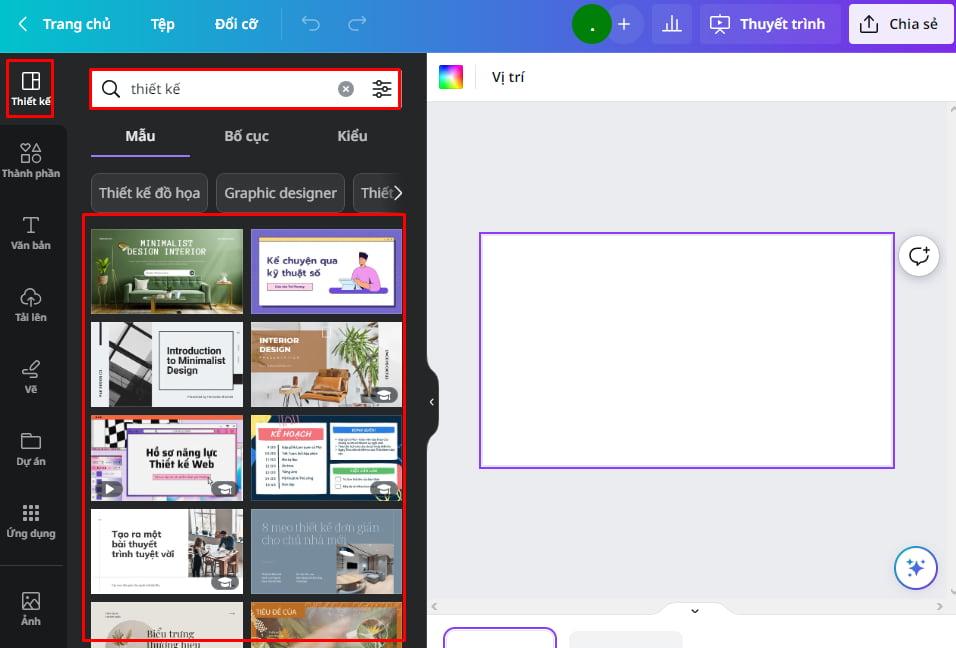 Chọn một mẫu slide phù hợp với nội dung thuyết trình