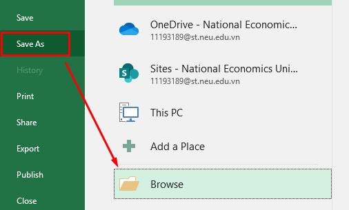 Chọn lưu tệp ở thư mục trong máy tính của bạn