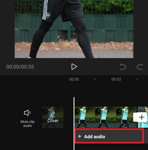 Chọn Thêm âm thanh ở thanh chỉnh sửa video