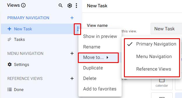Chuyển một view sang một vị trí khác