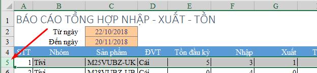 Cách tránh Excel cố định dòng, cột khác với mong đợi 1