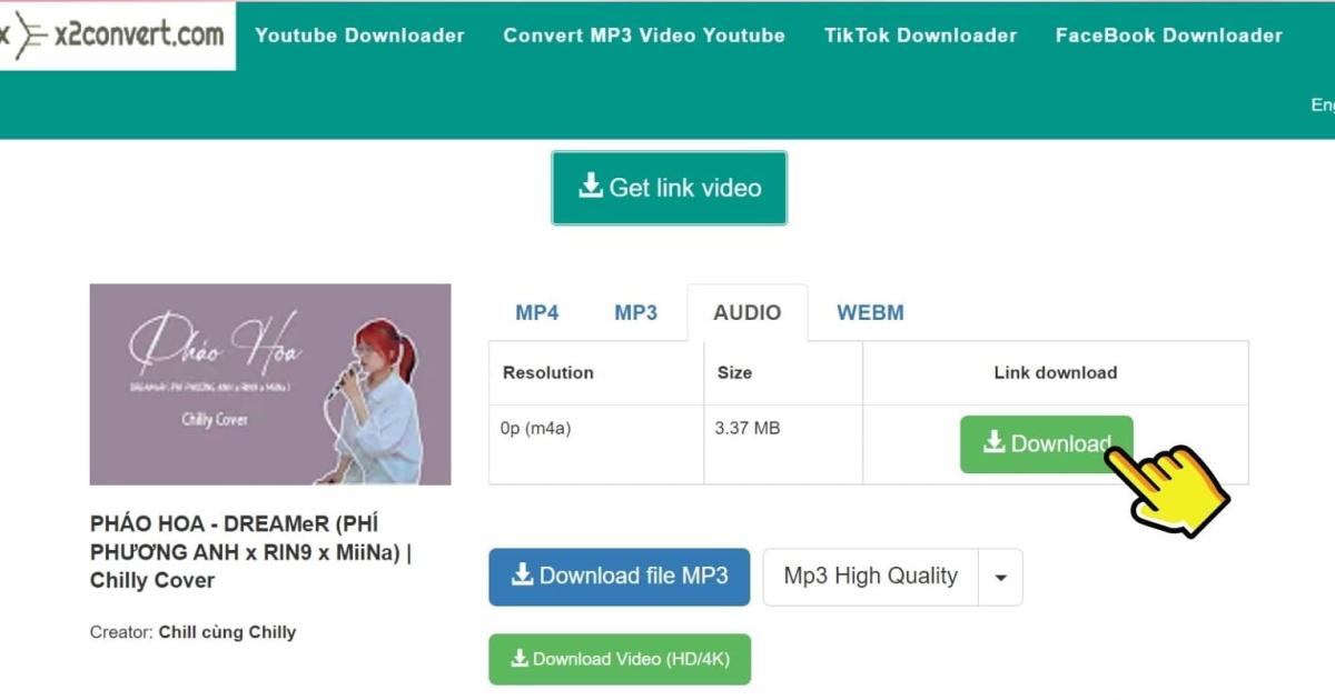 công cụ tách nhạc Youtube X2convert.com 3