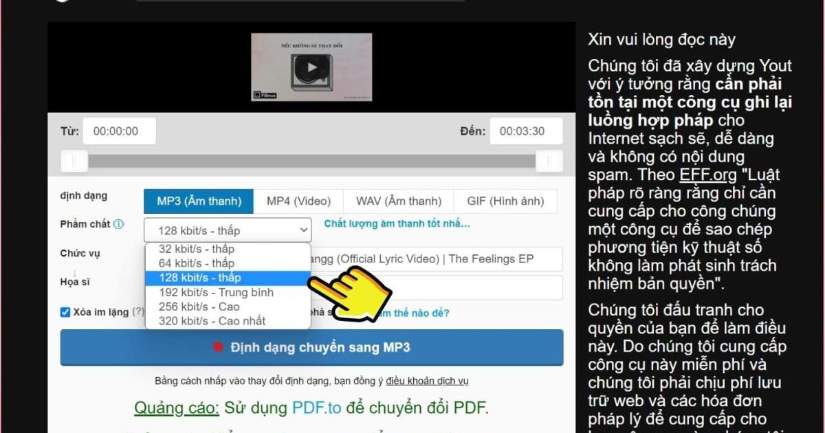 công cụ tách nhạc Youtube Yout.com 3