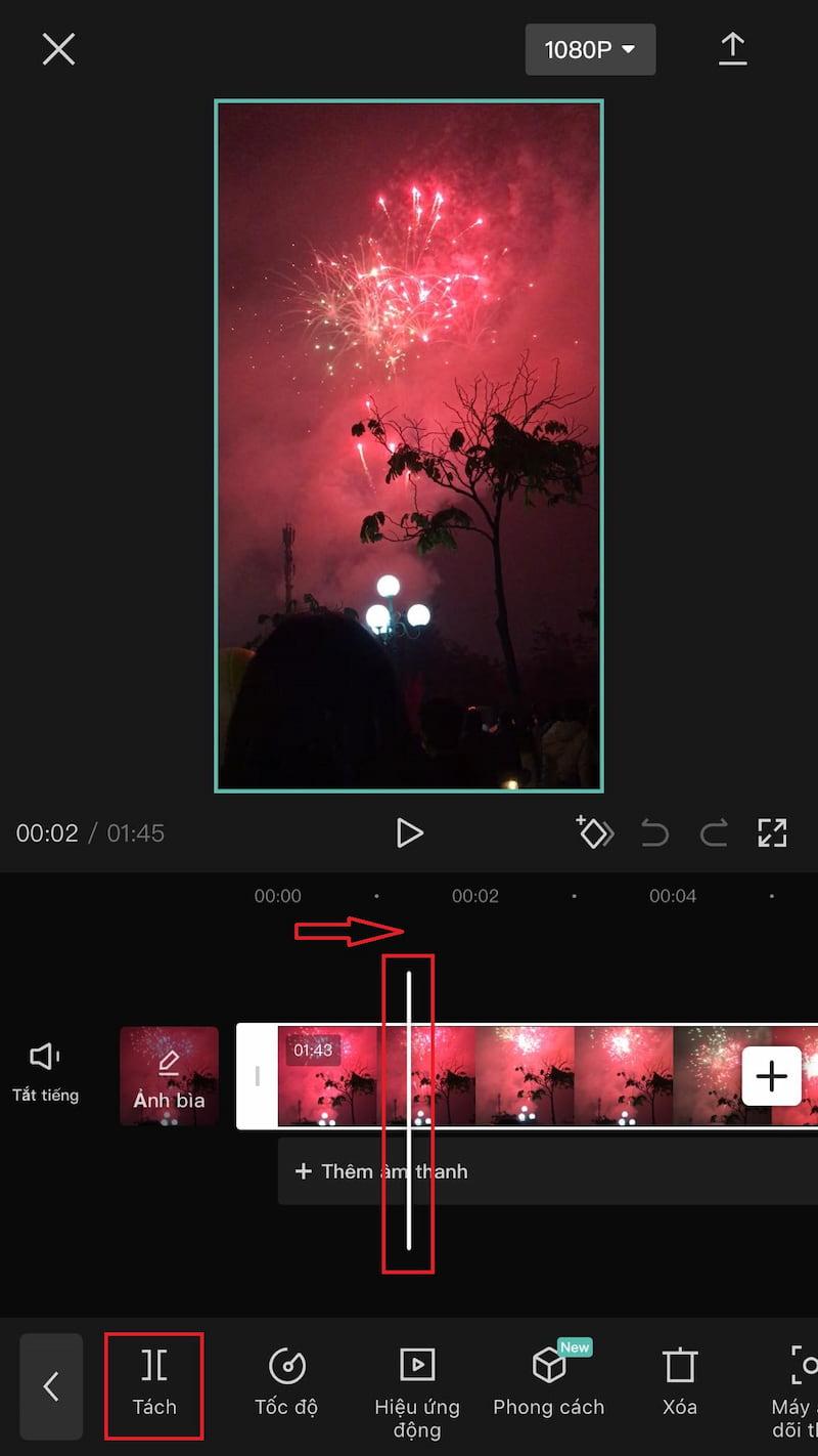 Công cụ tách video trên Capcut