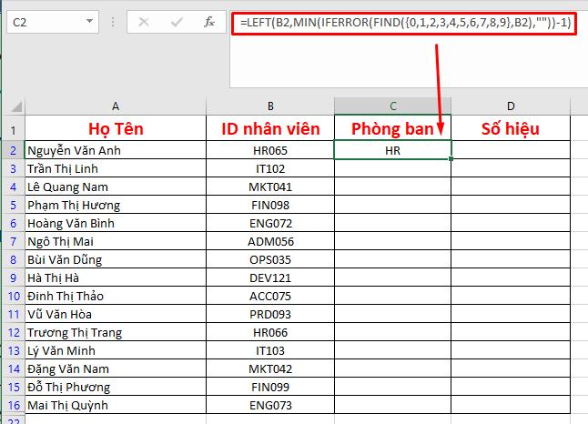 Công thức tách chữ ra khỏi chuỗi