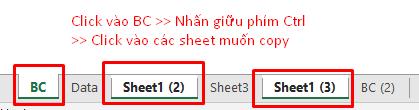 chọn các sheet không liền kề nhau trong file