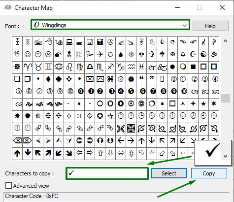Copy dấu tích từ Character Map vào Powerpoint 2