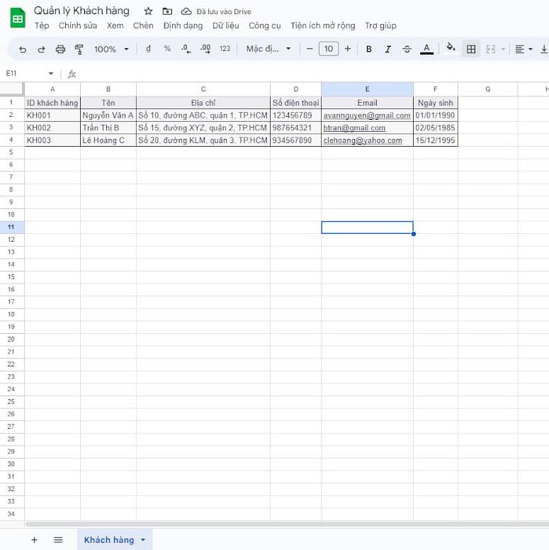 Cài đặt columns trong Appsheet