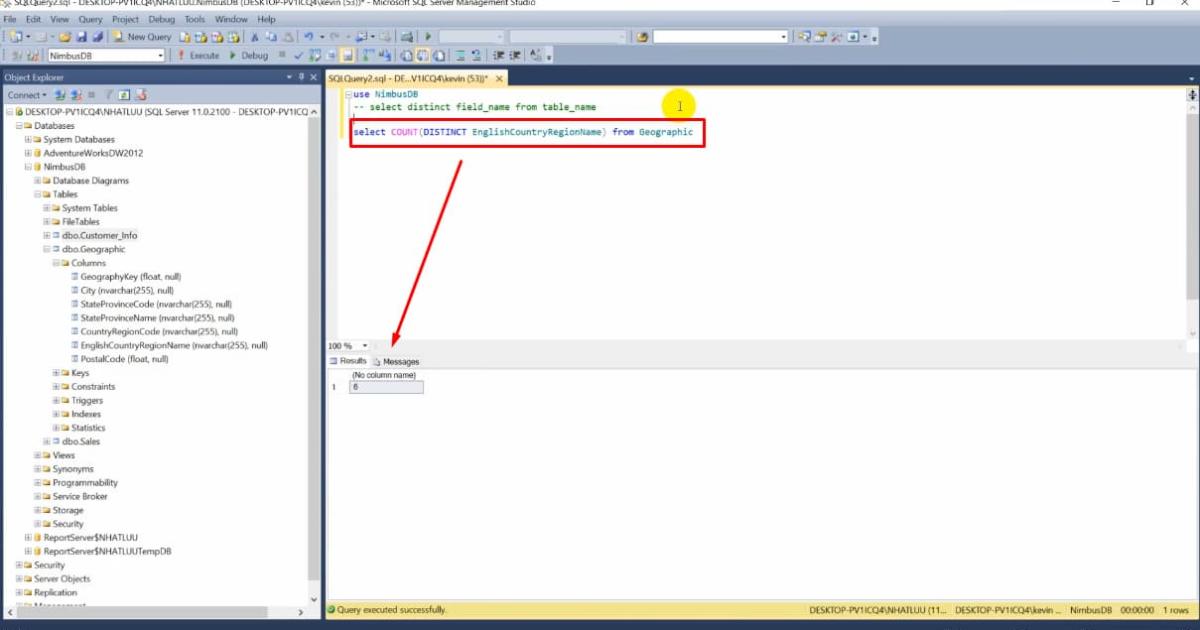 Cách dùng từ khóa DISTINCT trong SQL để truy vấn các giá trị duy nhất