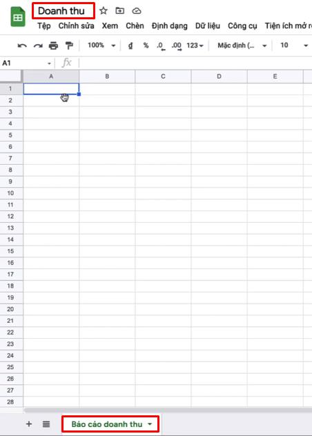 Đặt tên cho file và tên của Sheet