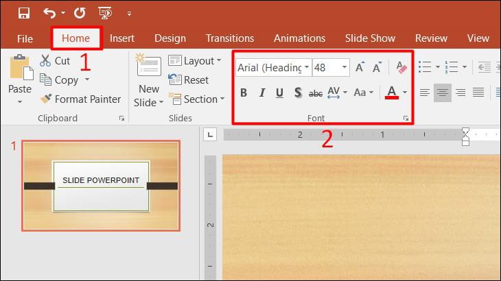 Định dạng văn bản trên slide 