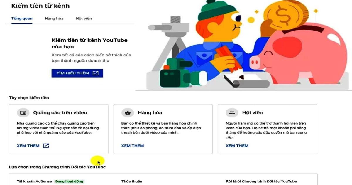 Doanh thu Youtube từ hội viên kênh