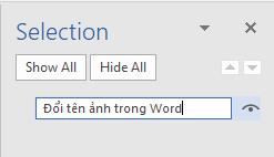 Đổi tên ảnh trong Word