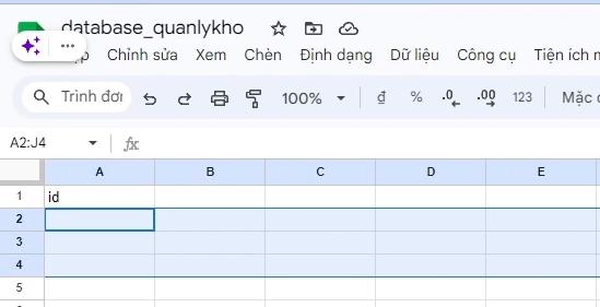 Tạo ứng dụng quản lý kho bằng Google Appsheet