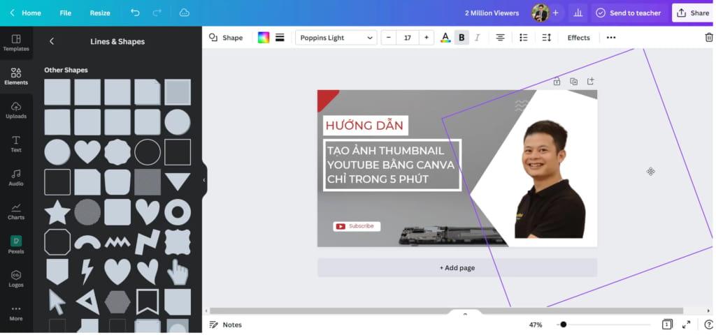 Dùng canva để tạo ảnh thumbnail cho video bước 3