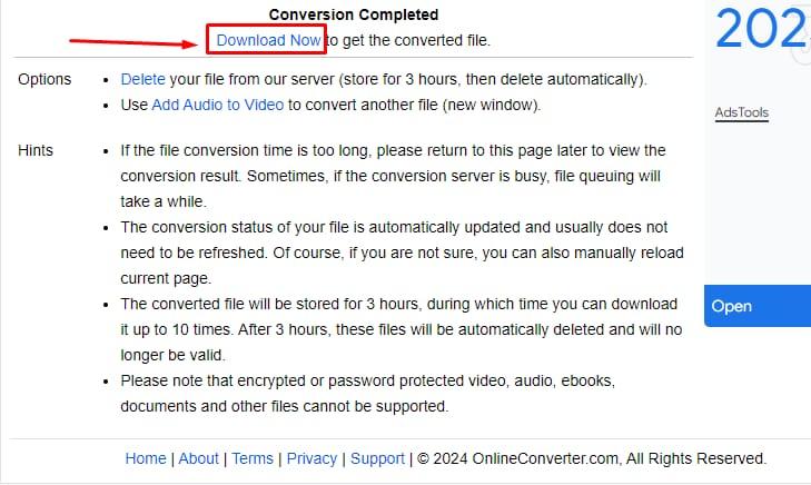 Ghép nhạc vào video bằng Onlineconverter bước 3