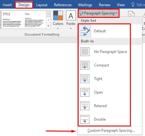 Giãn cách dòng trong word