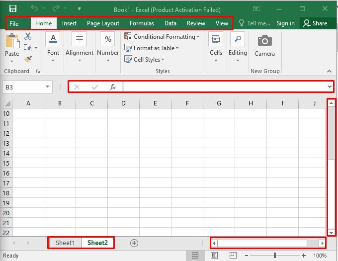 Giao diện và chức năng trong Excel