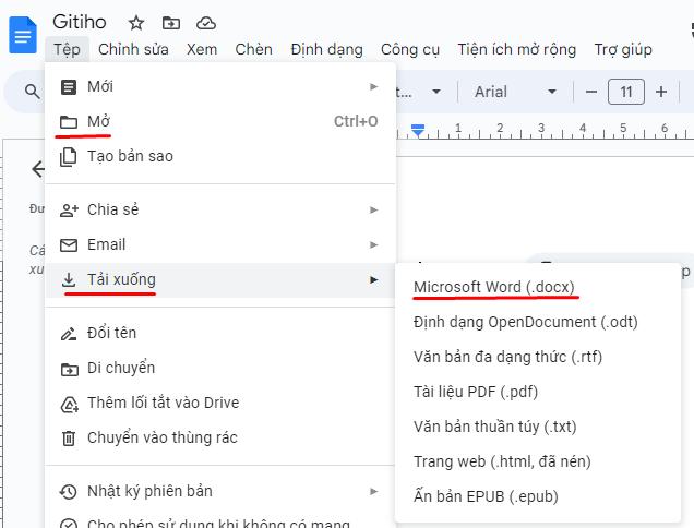 So sánh khả năng tương thích của tài liệu và định dạng tệp Google Docs or Word