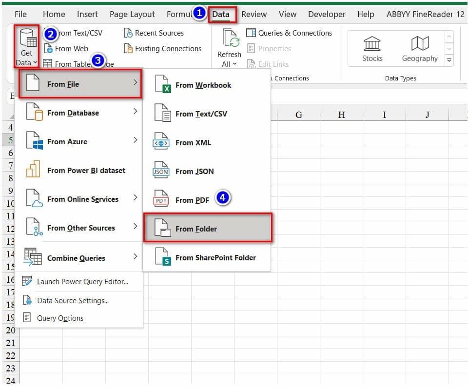Gộp nhiều file thành một file trong Excel bước 2