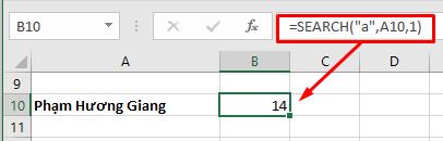 hàm xác định vị trí ký tự trong excel