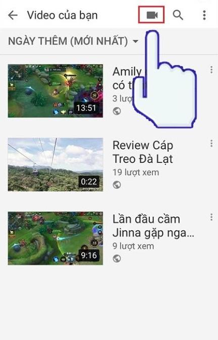 Hướng dẫn đăng video lên youtube bằng điện thoại bước 2