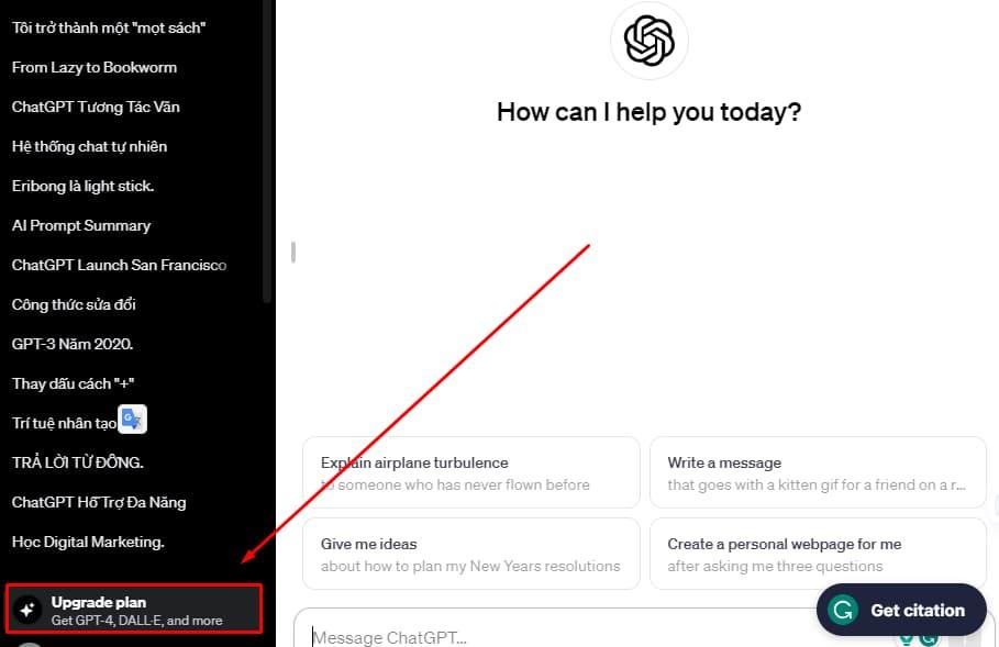 Hướng dẫn nâng cấp lên tài khoản ChatGPT Plus bước 2