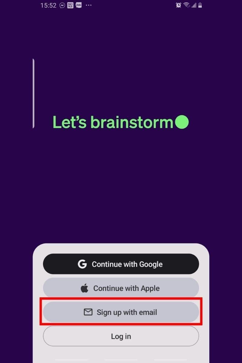 Hướng dẫn tạo tài khoản chatgpt trên điện thoại bước 2