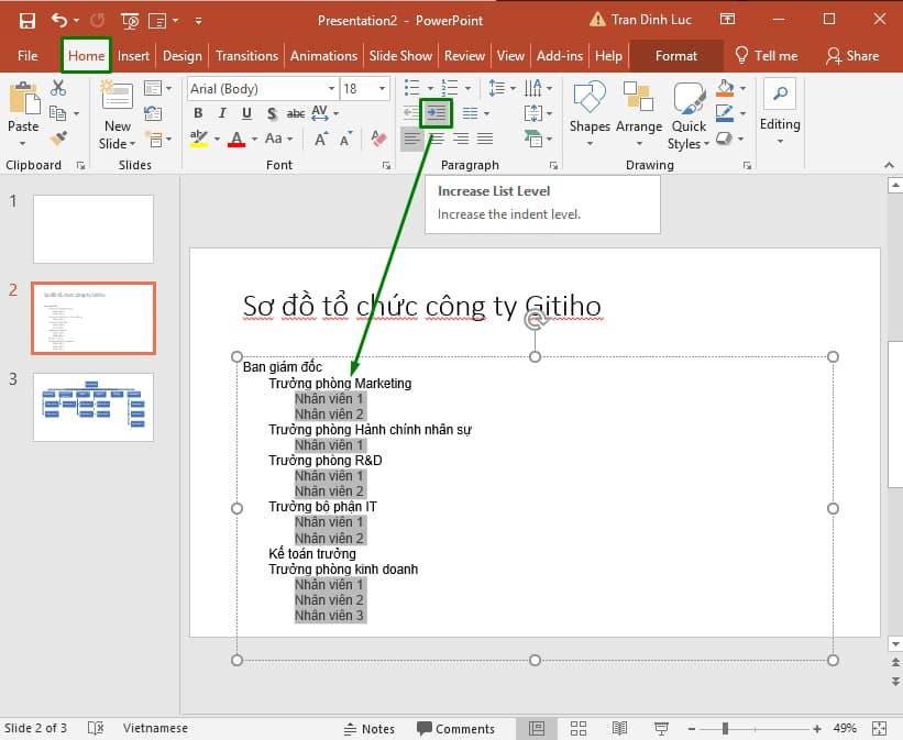 Hướng dẫn vẽ sơ đồ tổ chức trong Powerpoint đơn giản 3