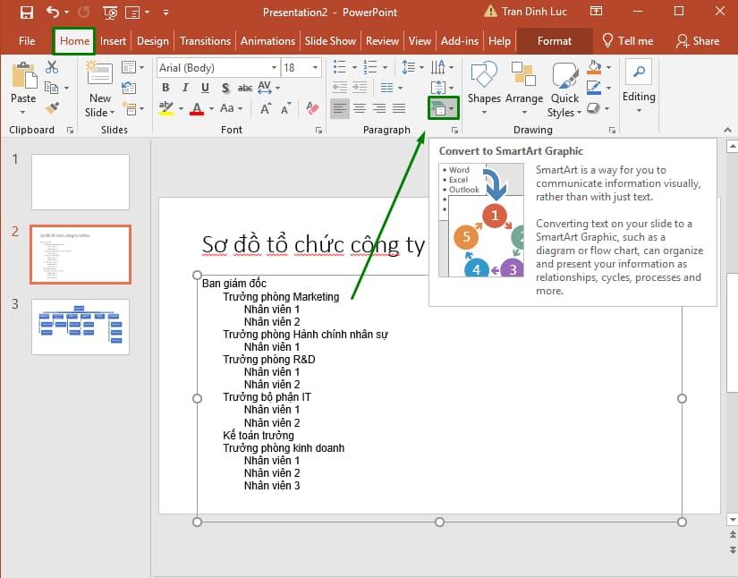 Hướng dẫn vẽ sơ đồ tổ chức trong Powerpoint đơn giản 4