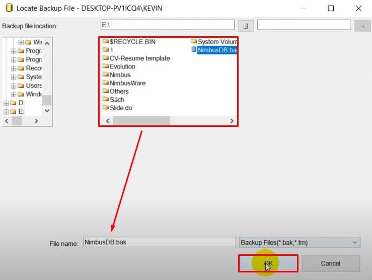 Cách Import File dữ liệu backup vào SQL Server 4
