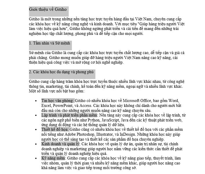 in đậm văn bản trong Word 1