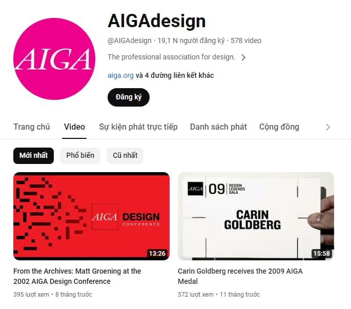 Kênh youtube AIGAdesign