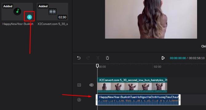 Kéo âm thanh vào trình chỉnh sửa