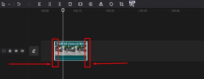 kéo các điểm bắt đầu và kết thúc để cắt video