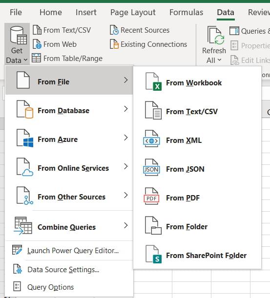 kết nối với nguồn dữ liệu trong Power query