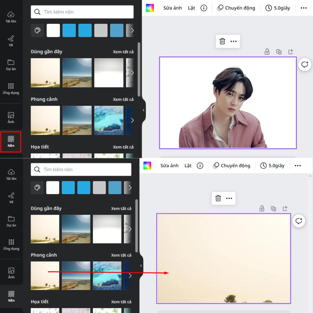 Không thể thêm nền mới cho ảnh tách nền ngay lập tức