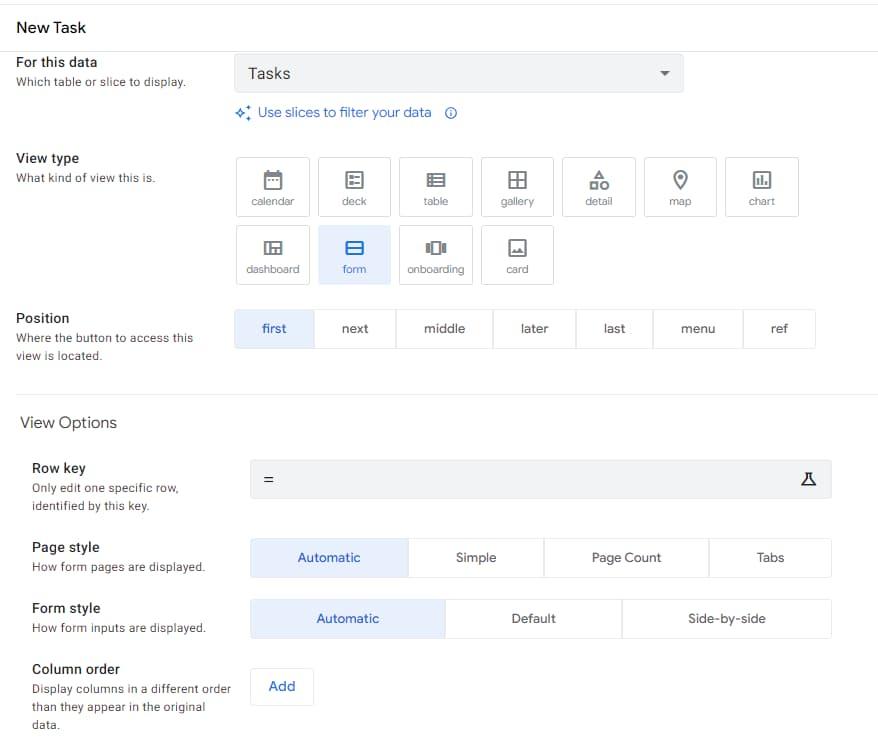 Khung chỉnh sửa ứng dụng ở giữa