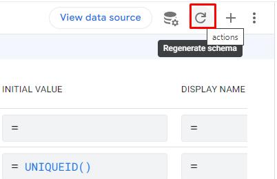 chọn Regenerate schema trong Appsheet