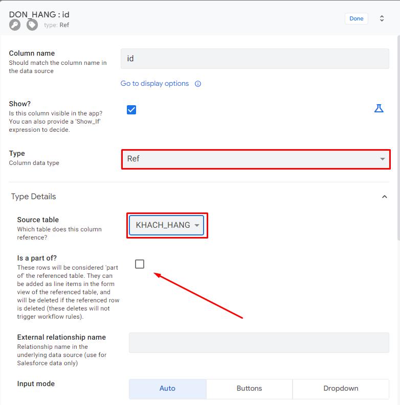Tùy chọn Ref cho dữ liệu