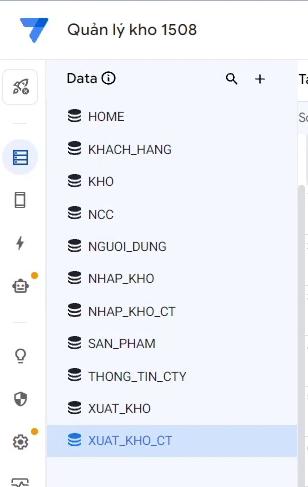 Cài đặt dữ liệu của ứng dụng quản lý kho 11