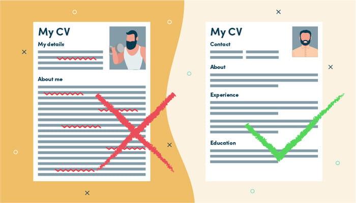 Lỗi trình bày bố cục khi viết CV