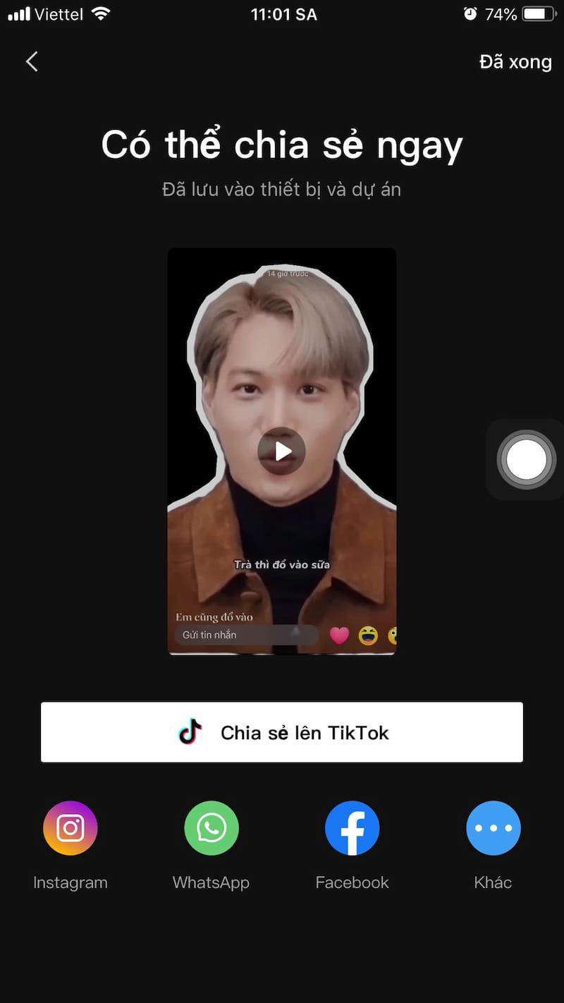 Luu lại video vừa xóa nền