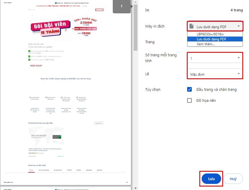 Cách tạo file PDF từ một trang web 2
