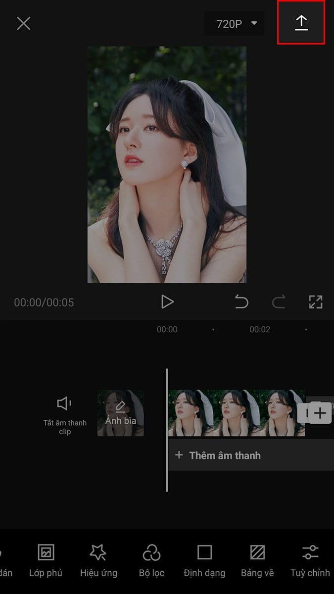 Lưu và xuất video Capcut