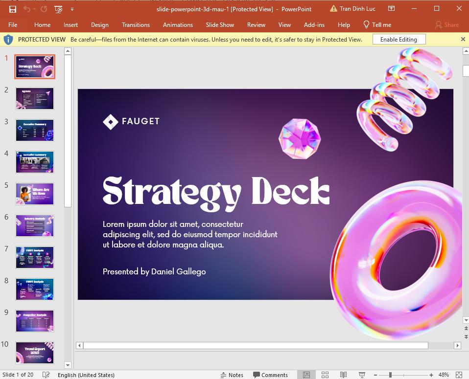 slide powerpoint 3d mẫu 1